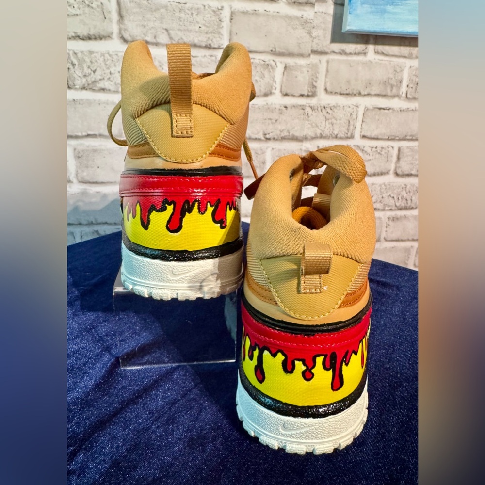 Nike Court Vision Sneakers with Graffiti Design Size 8 Mens New custom comic - Picture 6 of 11